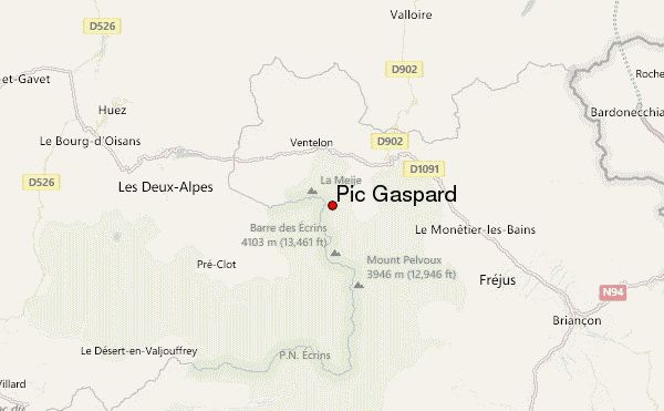 Pic Gaspard Location Map