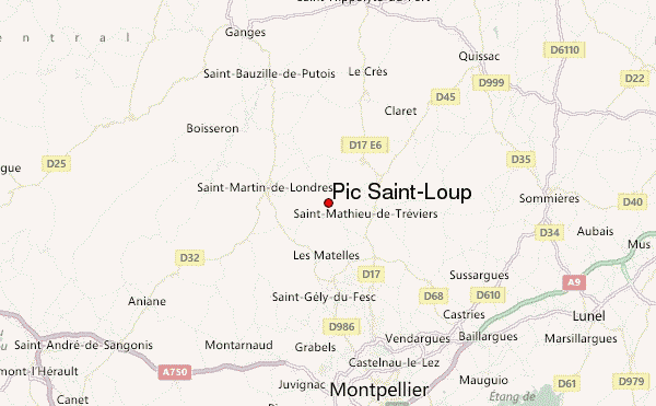 Pic Saint-Loup Location Map