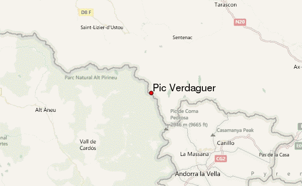 Pic Verdaguer Location Map