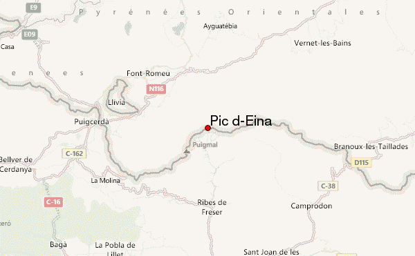 Pic d'Eina Location Map