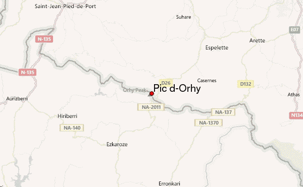 Pic d'Orhy Location Map