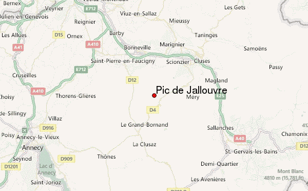 Pic de Jallouvre Location Map