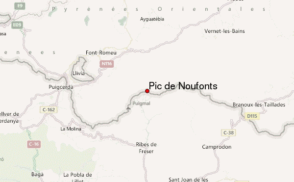 Pic de Noufonts Location Map