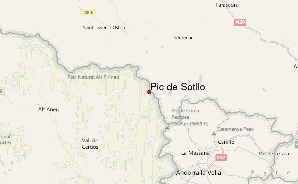 Pic de Sotllo Location Map