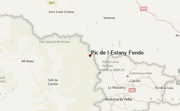 Pic de l'Estany Fondo Location Map