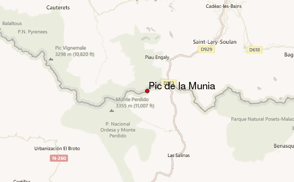 Pic de la Munia Location Map