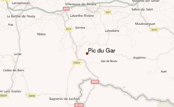 Pic du Gar Location Map