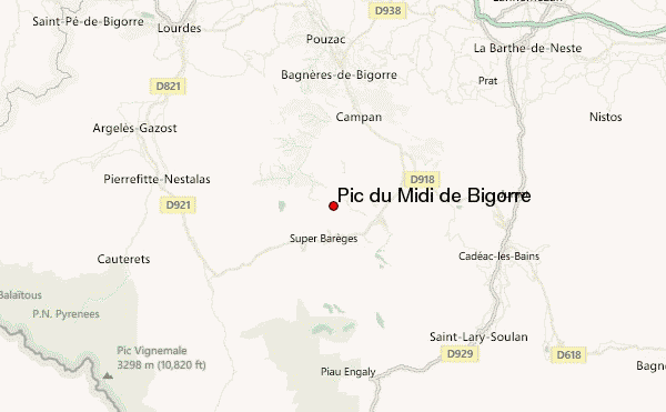 Pic du Midi de Bigorre Location Map