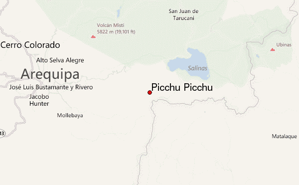 Picchu Picchu Location Map