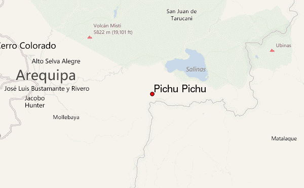 Pichu Pichu Location Map