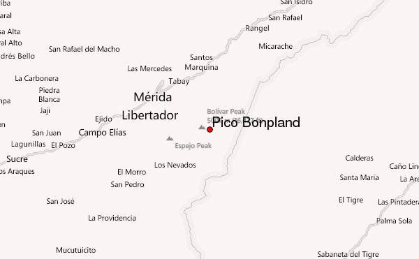 Pico Bonpland Location Map