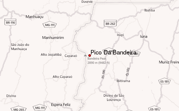 Pico Da Bandeira Location Map