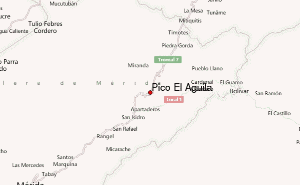 Pico El Águila Location Map