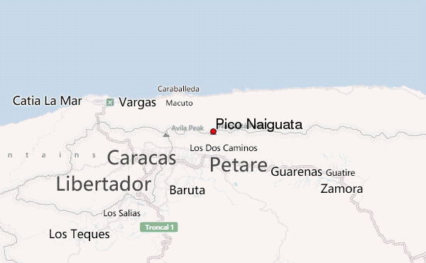 Pico Naiguatá Location Map