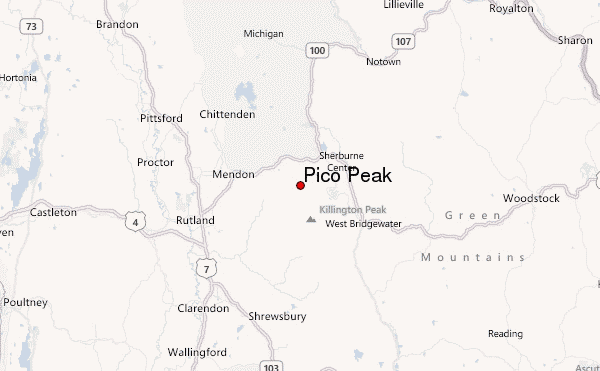 Pico Peak Location Map
