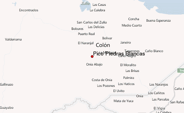 Pico Piedras Blancas Location Map