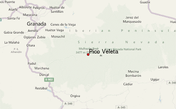 Pico Veleta Location Map