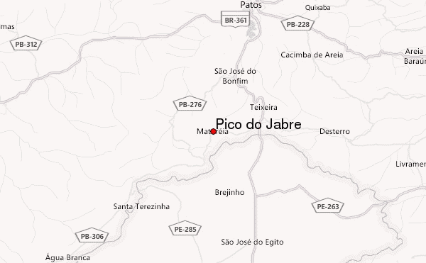 Pico do Jabre Location Map