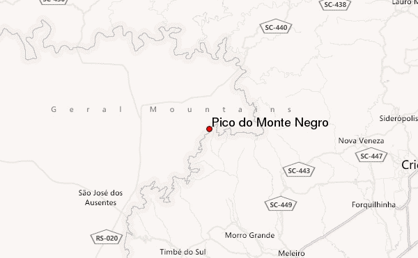 Pico do Monte Negro Location Map