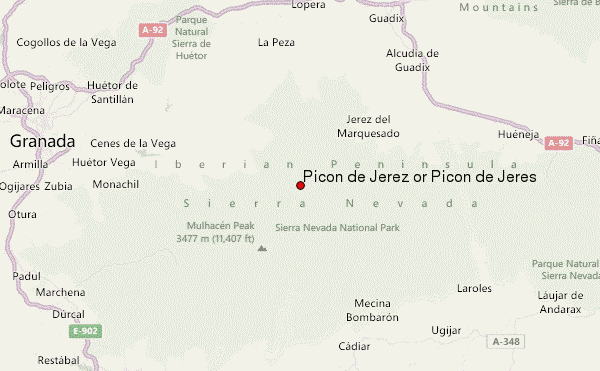 Picón de Jerez or Picón de Jeres Location Map