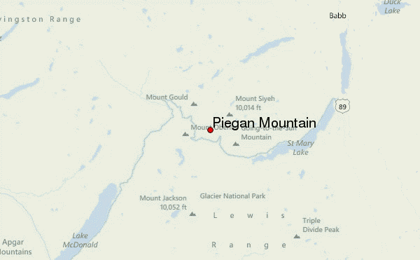 Piegan Mountain Location Map