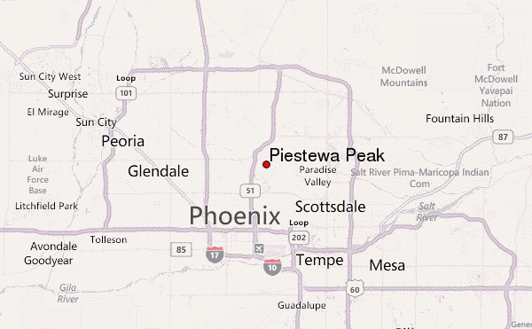 Piestewa Peak Location Map