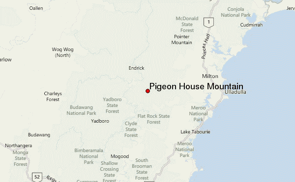 Pigeon House Mountain Location Map