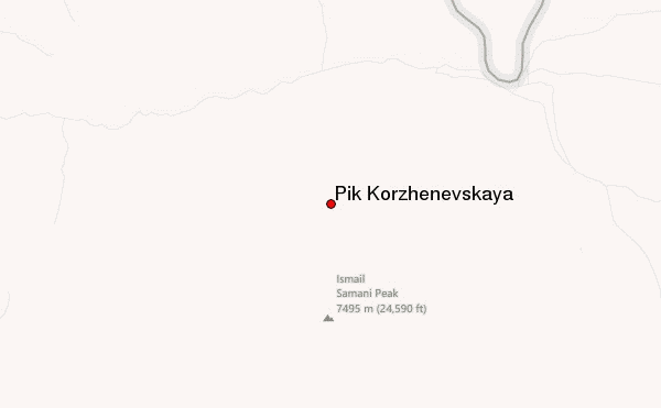 Pik Korzhenevskaya Location Map