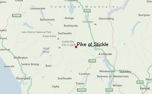 Pike of Stickle Location Map