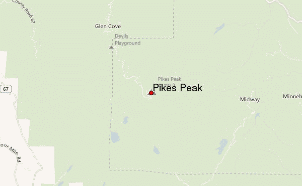 Pikes Peak Physical Map