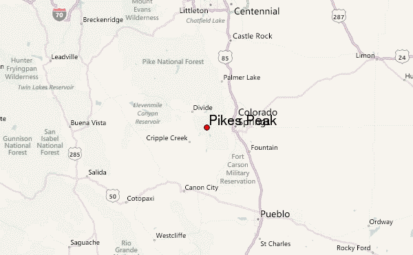 Pikes Peak Physical Map
