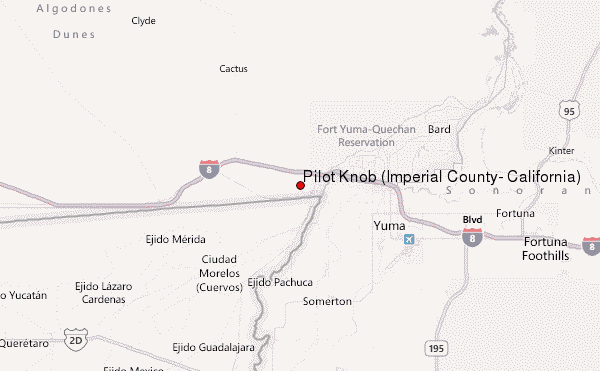 Pilot Knob (Imperial County, California) Location Map