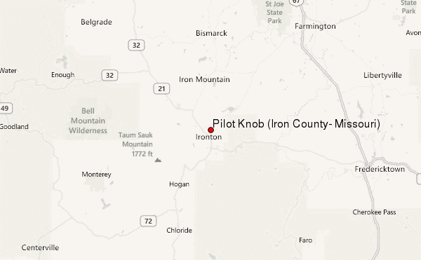 Pilot Knob (Iron County, Missouri) Location Map