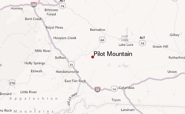 Pilot Mountain Location Map