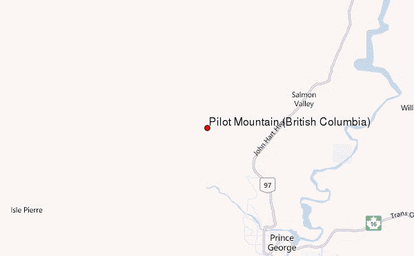 Pilot Mountain (British Columbia) Location Map