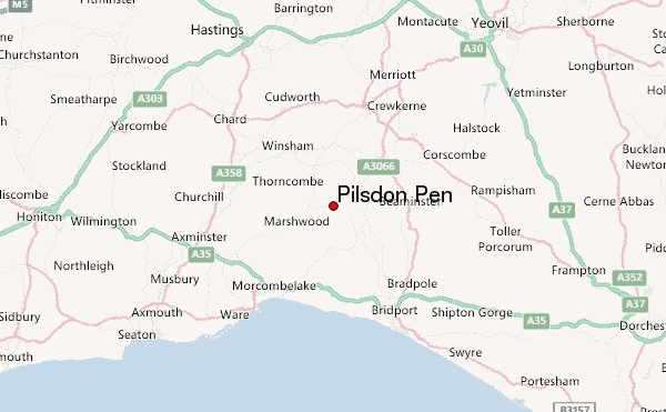 Pilsdon Pen Location Map