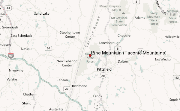 Pine Mountain (Taconic Mountains) Location Map