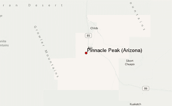 Pinnacle Peak (Arizona) Location Map