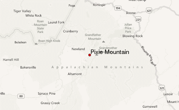 Pixie Mountain Location Map