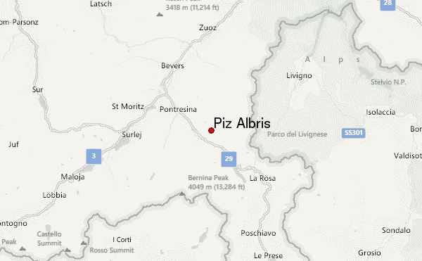 Piz Albris Location Map