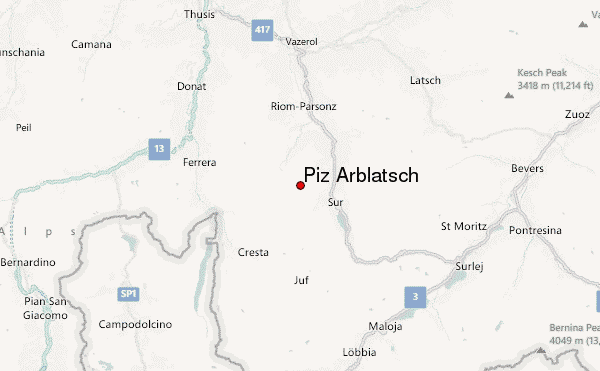 Piz Arblatsch Location Map