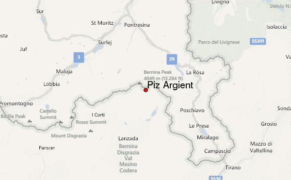 Piz Argient Location Map