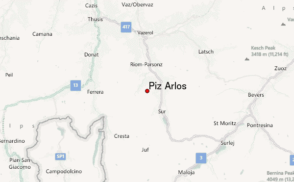 Piz Arlos Location Map