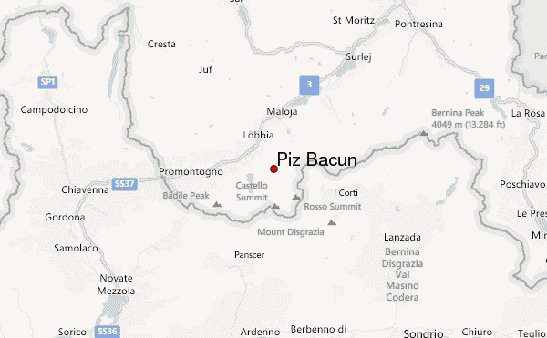 Piz Bacun Location Map