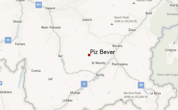 Piz Bever Location Map