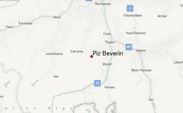 Piz Beverin Location Map