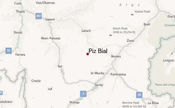 Piz Bial Location Map