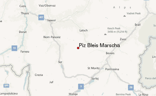 Piz Bleis Marscha Location Map