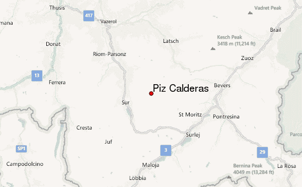 Piz Calderas Location Map