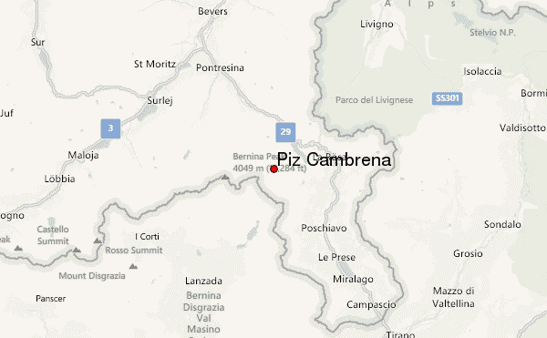 Piz Cambrena Location Map